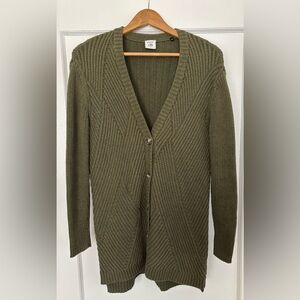 Cabi Deep Olive Knit Cardigan